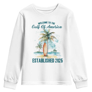 Welcome To America's Gulf Youth Sweatshirt Established 2025 Retro Vintage Beach TS10 White Print Your Wear