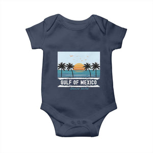Gulf of Mexico Baby Onesie Retro Beach Vibes TS10 Navy Print Your Wear