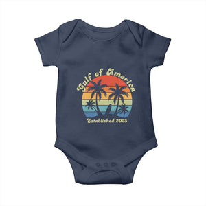 Gulf Of USA Baby Onesie Island Palm Summer Beach Vibes Established 2025 TS10 Navy Print Your Wear