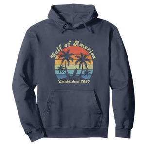 Gulf Of USA Hoodie Island Palm Summer Beach Vibes Established 2025 TS10 Navy Print Your Wear
