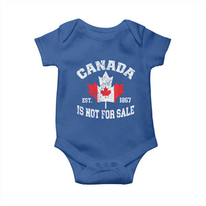 Canada is Not For Sale Baby Onesie Proudly Canadian Independence Flag EST. 1867 TS10 Royal Blue Print Your Wear