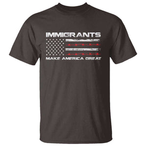 Immigrants Make America Great T Shirt American Flag TS10 Dark Chocolate Print Your Wear