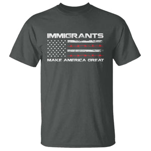Immigrants Make America Great T Shirt American Flag TS10 Dark Heather Print Your Wear