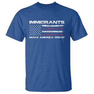 Immigrants Make America Great T Shirt American Flag TS10 Royal Blue Print Your Wear