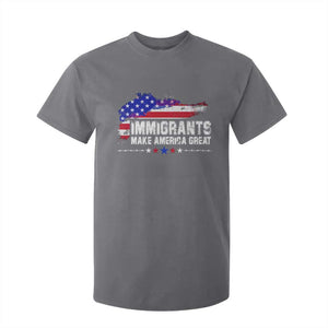 Immigrants Make America Great T Shirt For Kid American Flag Pro Immigration TS10 Charcoal Print Your Wear