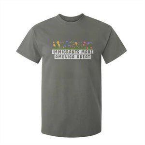 Immigrants Make America Great T Shirt For Kid Pro Immigration TS10 Military Green Print Your Wear