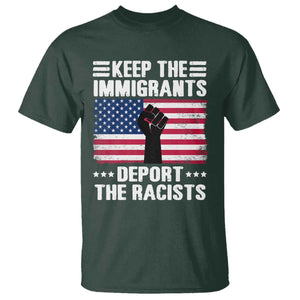 Resist Racism T Shirt Keep The Immigrants Deport The Racists TS10 Dark Forest Green Print Your Wear