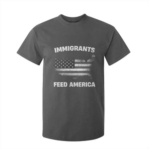 Immigrants Feed America T Shirt For Kid Grunge US Flag TS10 Dark Heather Print Your Wear