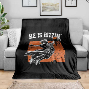 He is Rizzin Throw Blanket Funny Jesus Playing Basketball Vintage Faith TS10 Print Your Wear