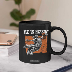 He is Rizzin Coffee Mug Funny Jesus Playing Basketball Vintage Faith TS10 Print Your Wear