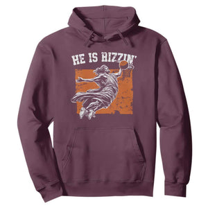 He is Rizzin Hoodie Funny Jesus Playing Basketball Vintage Faith TS10 Maroon Print Your Wear