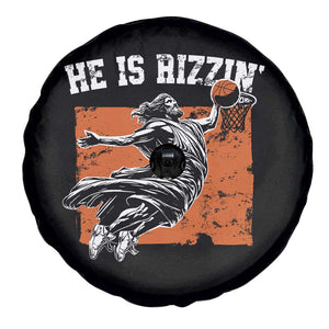 He is Rizzin Spare Tire Cover Funny Jesus Playing Basketball Vintage Faith TS10 Print Your Wear