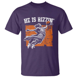 He is Rizzin T Shirt Funny Jesus Playing Basketball Vintage Faith TS10 Purple Print Your Wear