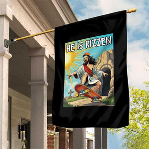 He is Rizzen Garden Flag Funny Jesus Skateboarding Christian Meme TS10 Print Your Wear