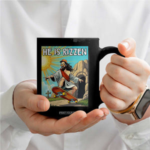 He is Rizzen Coffee Mug Funny Jesus Skateboarding Christian Meme TS10 Print Your Wear