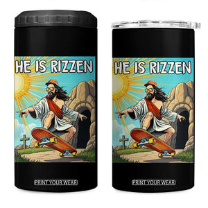 He is Rizzen 4 in 1 Can Cooler Tumbler Funny Jesus Skateboarding Christian Meme TS10 One Size: 16 oz Black Print Your Wear