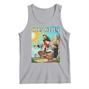 He is Rizzen Tank Top Funny Jesus Skateboarding Christian Meme TS10 Athletic Heather Print Your Wear