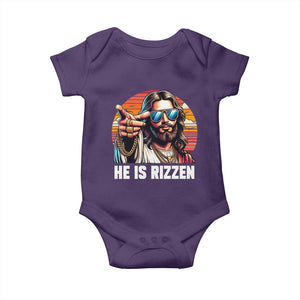 He is Rizzin Baby Onesie Funny Jesus Vintage Faith TS10 Purple Print Your Wear