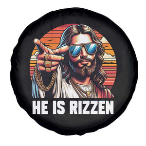 He is Rizzin Spare Tire Cover Funny Jesus Vintage Faith TS10 Print Your Wear