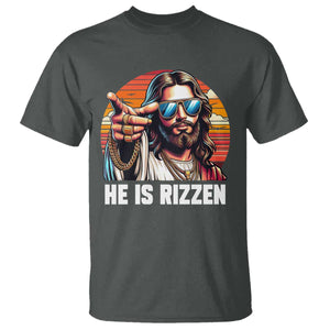 He is Rizzin T Shirt Funny Jesus Vintage Faith TS10 Dark Heather Print Your Wear