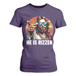 He is Rizzin T Shirt For Women Funny Jesus Vintage Faith TS10 Purple Print Your Wear