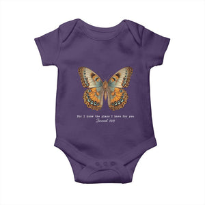 Christian Jeremiah 29:11 Baby Onesie Bible Scripture For I Know The Plans I Have For You TS10 Purple Print Your Wear