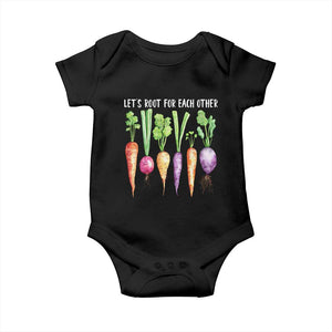 Let's Roots For Each Other Vegetable Baby Onesie Motivational TS10 Black Print Your Wear