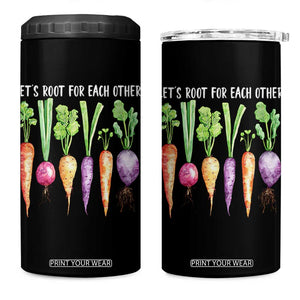 Let's Roots For Each Other Vegetable 4 in 1 Can Cooler Tumbler Motivational TS10 One Size: 16 oz Black Print Your Wear