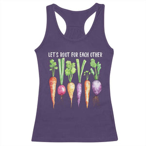 Let's Roots For Each Other Vegetable Racerback Tank Top Motivational TS10 Purple Print Your Wear