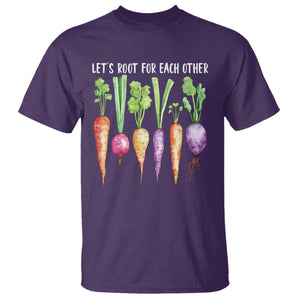 Let's Roots For Each Other Vegetable T Shirt Motivational TS10 Purple Print Your Wear
