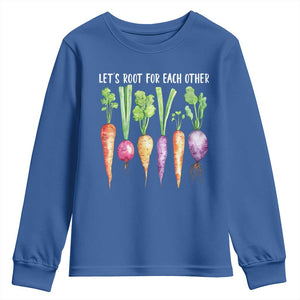 Let's Roots For Each Other Vegetable Youth Sweatshirt Motivational TS10 Royal Blue Print Your Wear