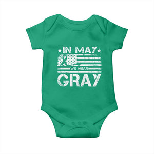 Brain Cancer Awareness Baby Onesie In May We Wear Gray US Flag TS10 Irish Green Print Your Wear