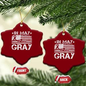 Brain Cancer Awareness Ceramic Ornament In May We Wear Gray US Flag TS10 Print Your Wear