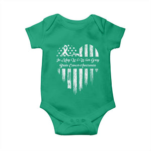 Brain Cancer Awareness Baby Onesie In May We Wear Gray American Flag Heart TS10 Irish Green Print Your Wear