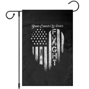 Brain Cancer Warrior Garden Flag Fight Gray Ribbon American Flag Heart TS10 Black Print Your Wear