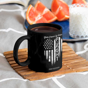 Brain Cancer Warrior Coffee Mug Fight Gray Ribbon American Flag Heart TS10 Print Your Wear