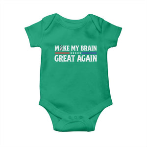 Funny Brain Surgery Recovery Baby Onesie Make My Brain Great Again Gray Ribbon TS10 Irish Green Print Your Wear