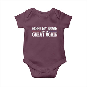 Funny Brain Surgery Recovery Baby Onesie Make My Brain Great Again Gray Ribbon TS10 Maroon Print Your Wear