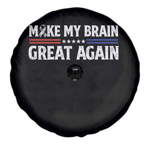 Funny Brain Surgery Recovery Spare Tire Cover Make My Brain Great Again Gray Ribbon TS10 Print Your Wear
