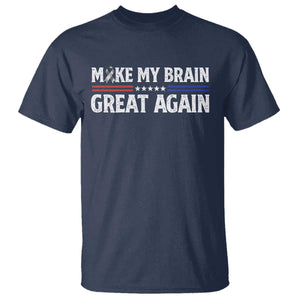 Funny Brain Surgery Recovery T Shirt Make My Brain Great Again Gray Ribbon TS10 Navy Print Your Wear