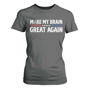 Funny Brain Surgery Recovery T Shirt For Women Make My Brain Great Again Gray Ribbon TS10 Dark Heather Print Your Wear