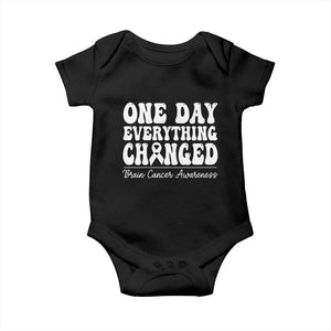 Brain Cancer Awareness Baby Onesie Fight Brain Tumor Cure Groovy TS10 Black Print Your Wear