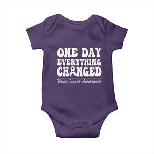 Brain Cancer Awareness Baby Onesie Fight Brain Tumor Cure Groovy TS10 Purple Print Your Wear