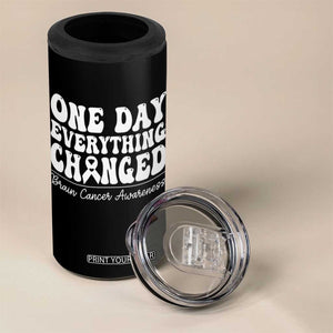 Brain Cancer Awareness 4 in 1 Can Cooler Tumbler Fight Brain Tumor Cure Groovy TS10 Print Your Wear