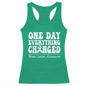 Brain Cancer Awareness Racerback Tank Top Fight Brain Tumor Cure Groovy TS10 Irish Green Print Your Wear