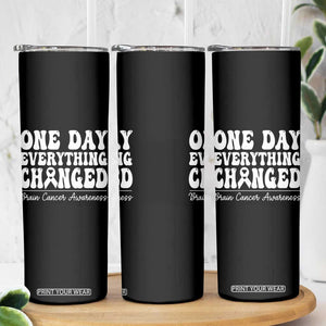 Brain Cancer Awareness Skinny Tumbler Fight Brain Tumor Cure Groovy TS10 Print Your Wear