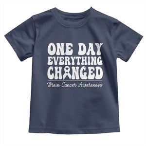 Brain Cancer Awareness Toddler T Shirt Fight Brain Tumor Cure Groovy TS10 Navy Print Your Wear