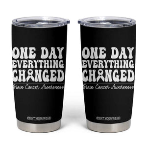 Brain Cancer Awareness Tumbler Cup Fight Brain Tumor Cure Groovy TS10 Black Print Your Wear