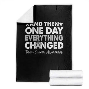 Brain Cancer Awareness Throw Blanket Retro Fight Brain Tumor Cure Gray Ribbon TS10 Black Print Your Wear
