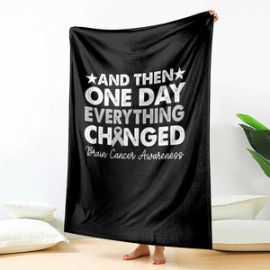 Brain Cancer Awareness Throw Blanket Retro Fight Brain Tumor Cure Gray Ribbon TS10 Print Your Wear